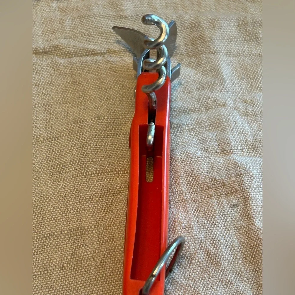 Vintage Ekco Can And Bottle Opener Retractable Corkscrew Made In USA Keyring